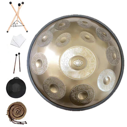 22-дюймовий барабан Carve Golden Professional Handpan Drum D Minor